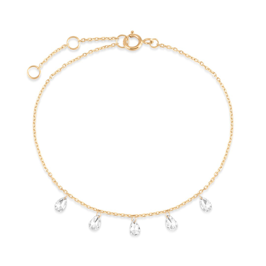 Floating Pear-Cut Lab-Grown Diamond Bracelet