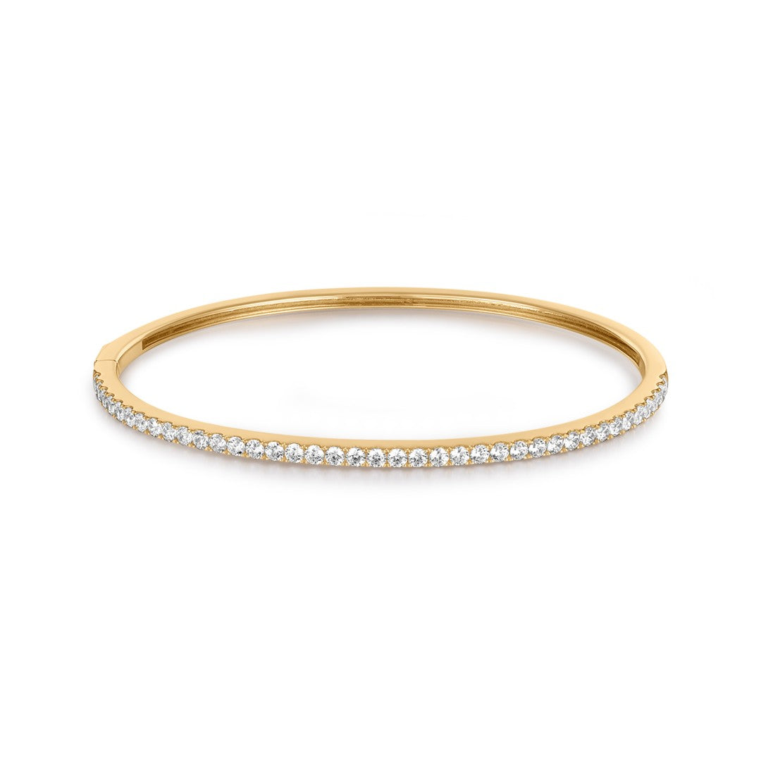 Single-Row Pavé Lab-Grown Diamond Bangle