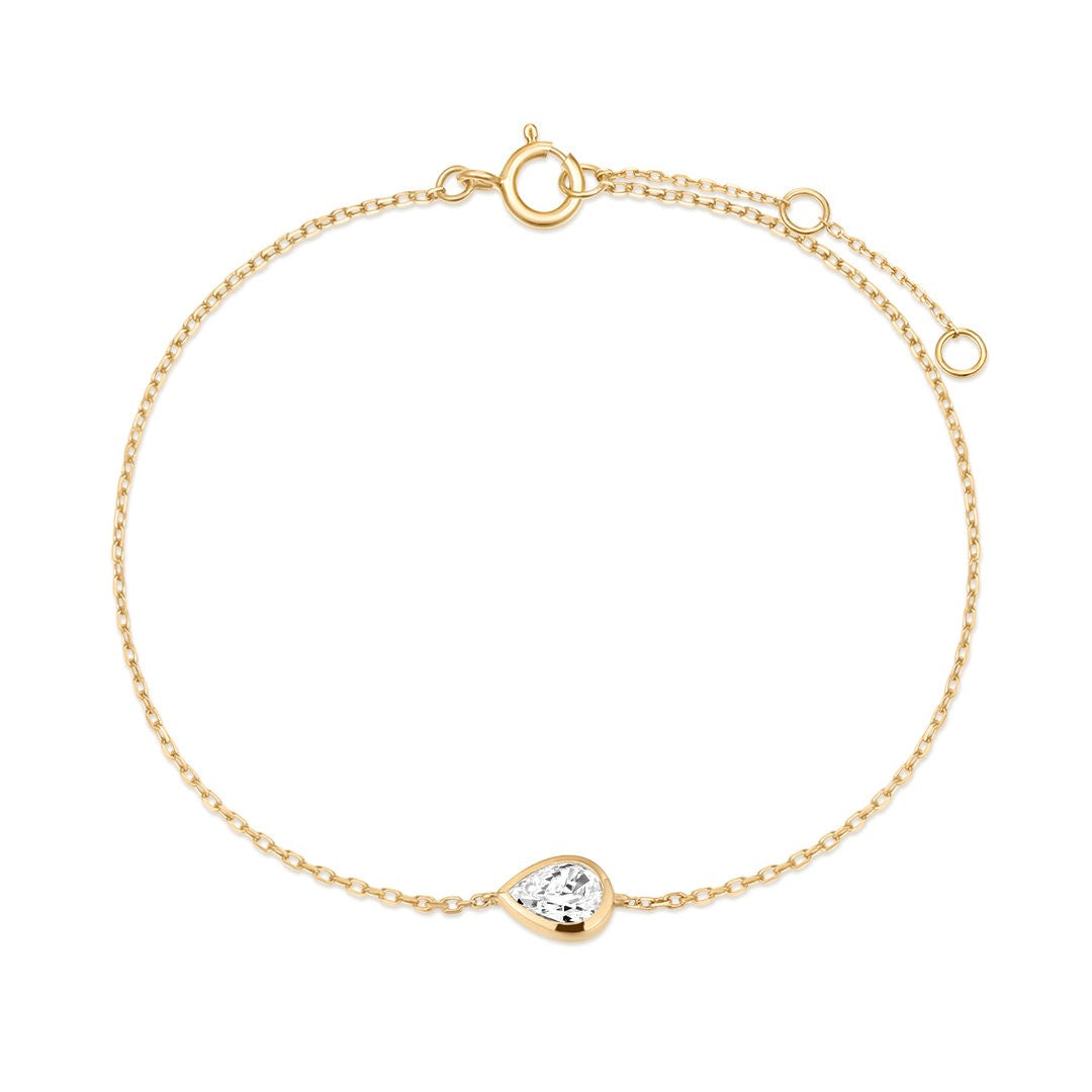 Lab-Grown Pear Diamond Bezel Bracelet
