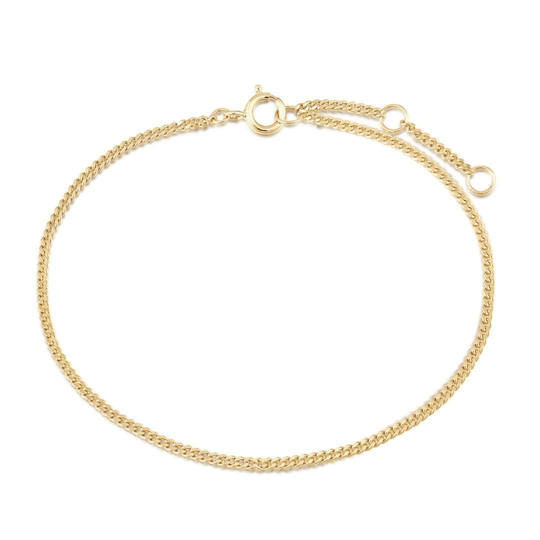 Adjustable Gold Chain Bracelet (6" + 1" Triple-Ring Extender)