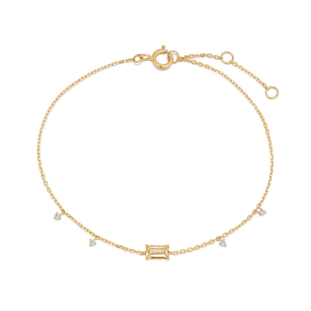 Birthstone Station Gemstone Chain Bracelet