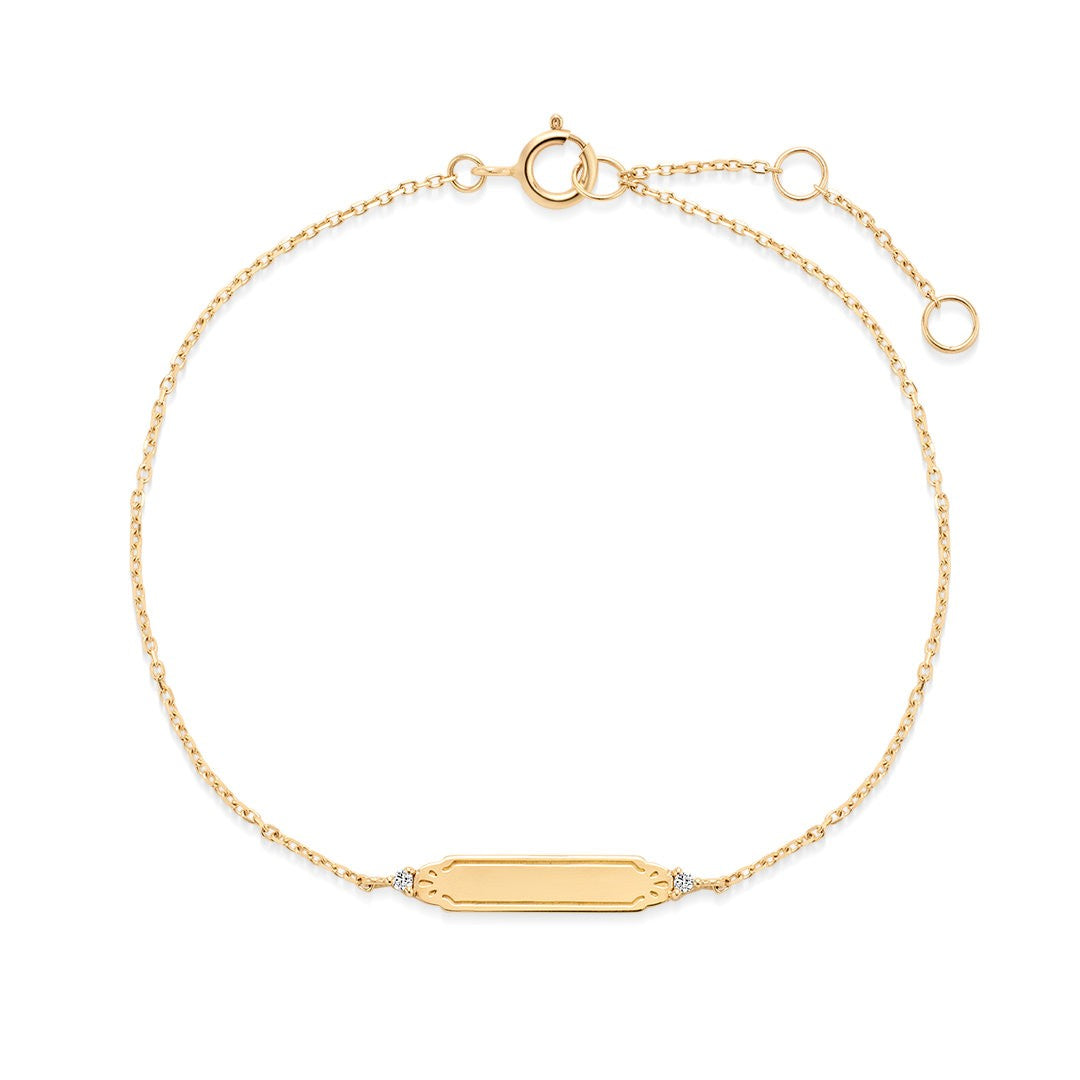 Engravable Diamond Accent Chain Bracelet