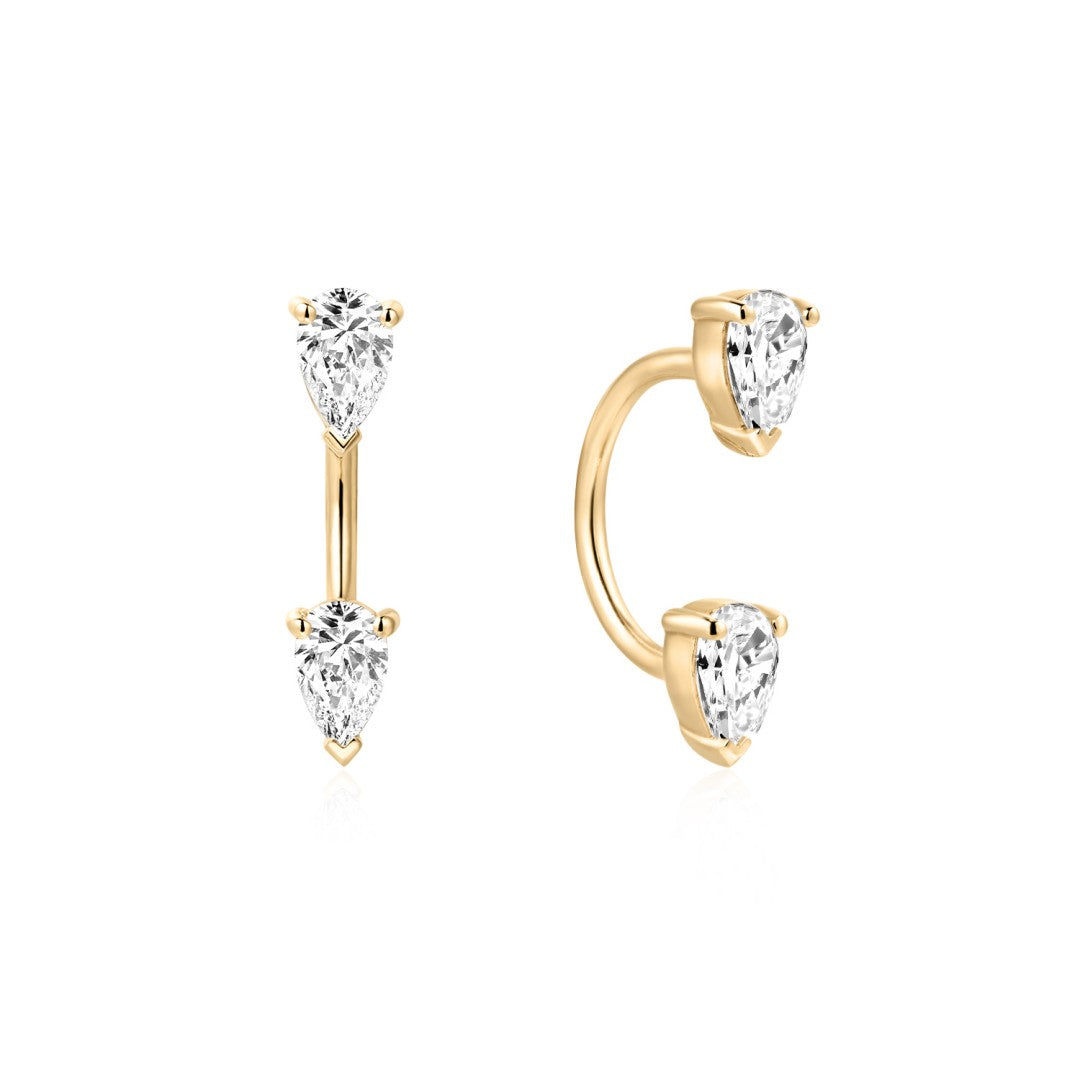 Lab-Grown Diamond Pear Barbell