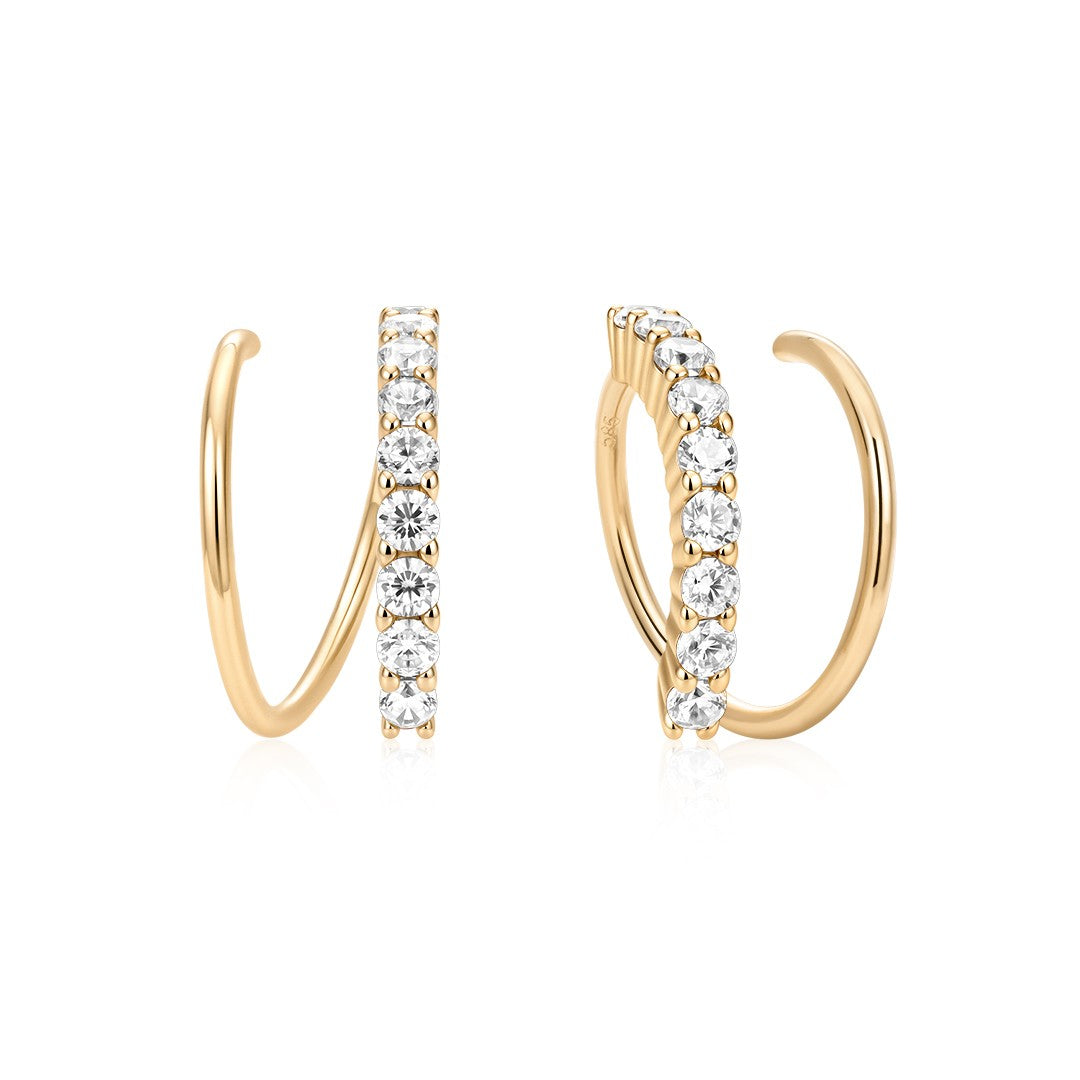Lab-Grown Diamond Double Hoop Earrings