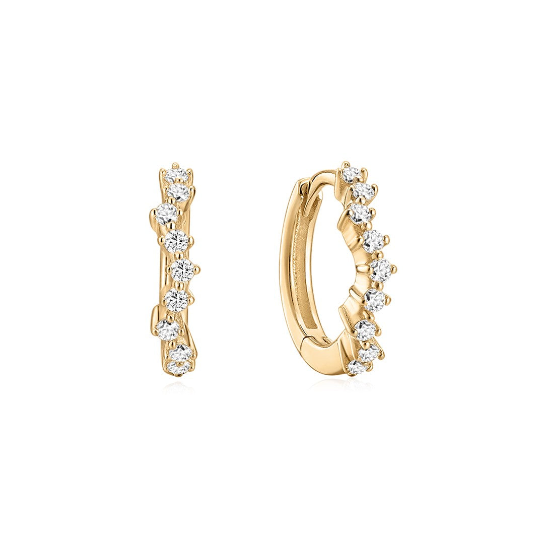 Round Lab-Grown Diamond Prong-Set Huggie Hoop Earrings