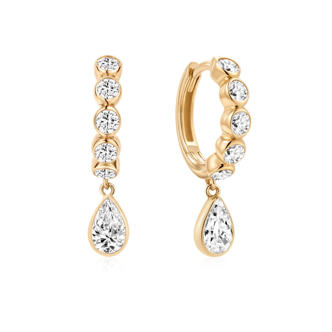 Bezel-Set Lab-Grown Diamond Drop Earrings