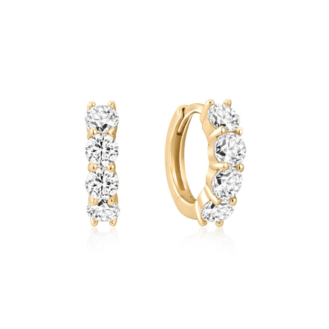 Classic Round Lab-Grown Diamond Pavé Huggie Earrings