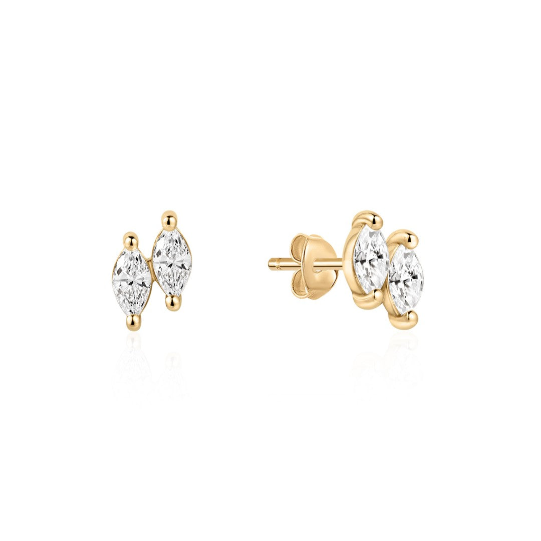 Lab-Grown Diamond Double Marquise Stud