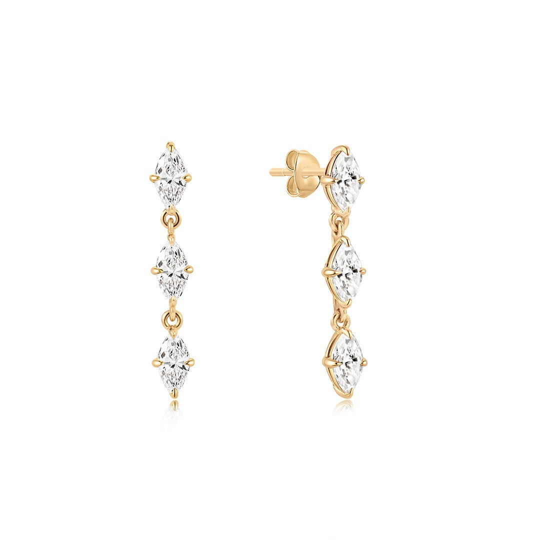 Marquise-Cut Lab-Grown Diamond Drop Earrings