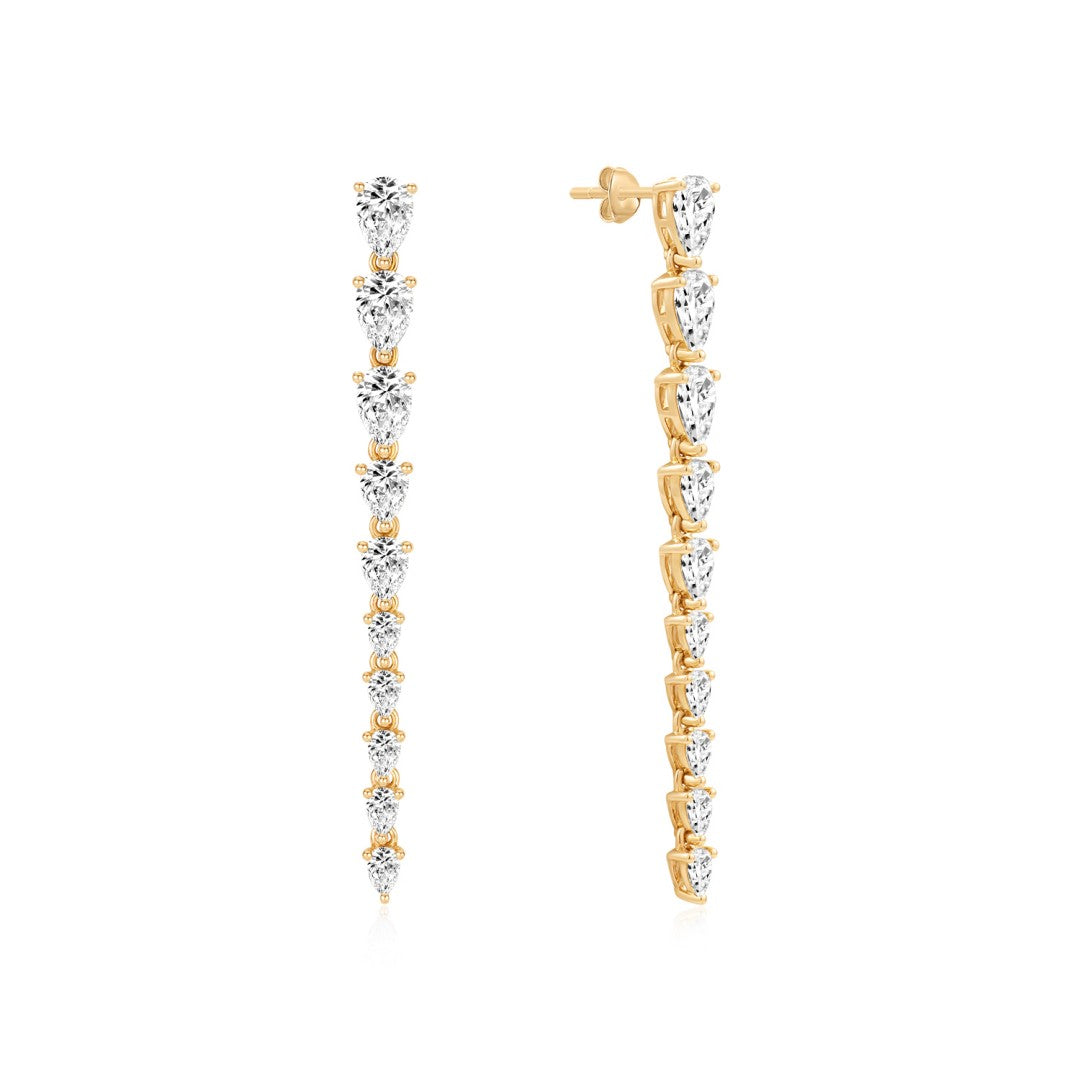 Lab-Grown Diamond Pear Drop Earrings