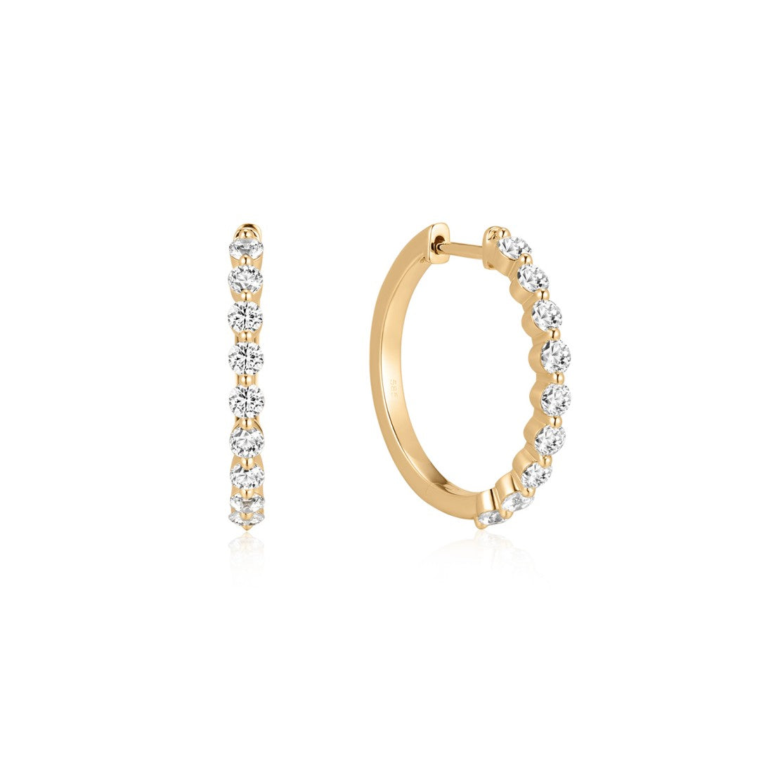 Lab-Grown Diamond Round-Cut Huggie Earrings