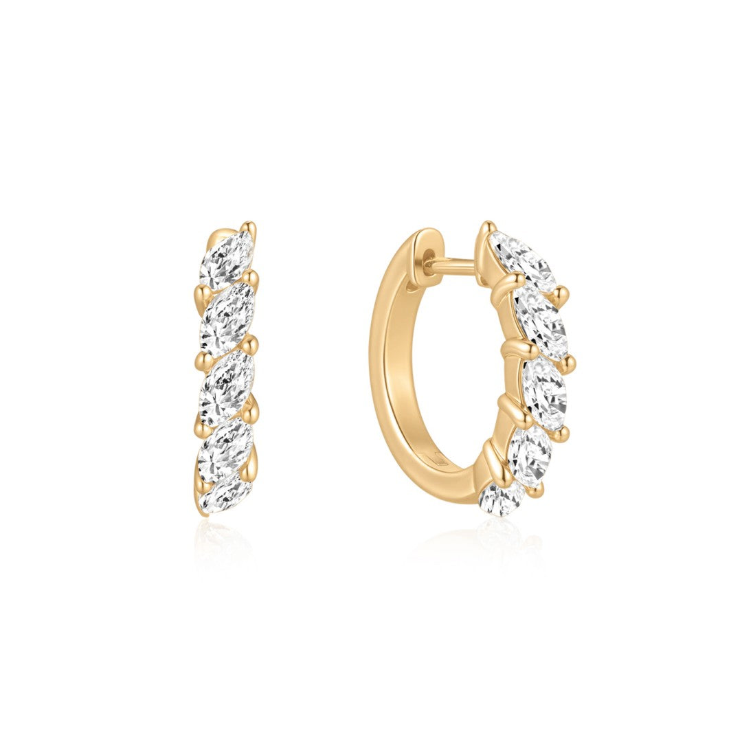 Lab-Grown Diamond Marquise Cluster Huggie Earrings