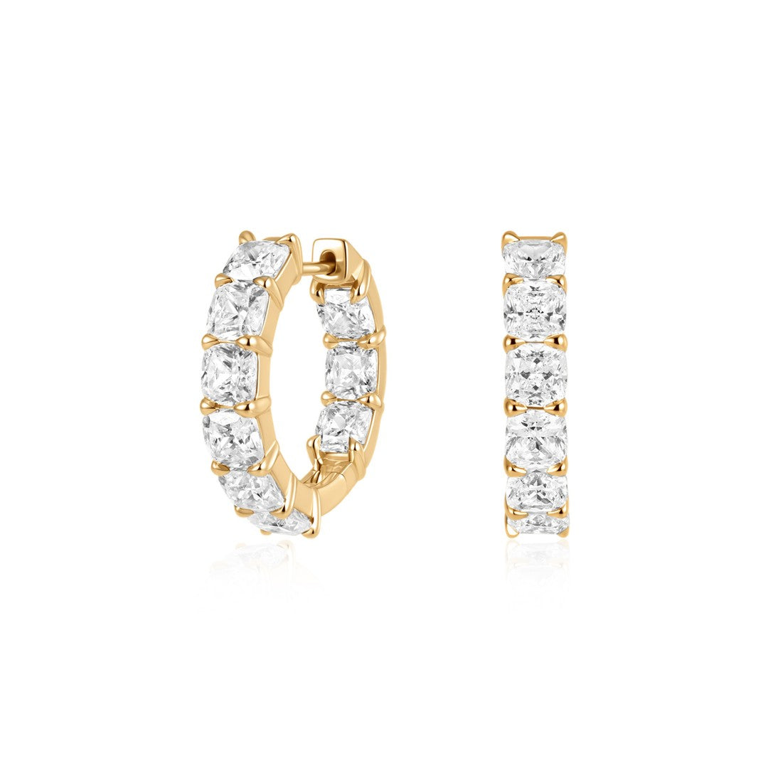 Cushion Lab-Grown Diamond Huggie Earrings