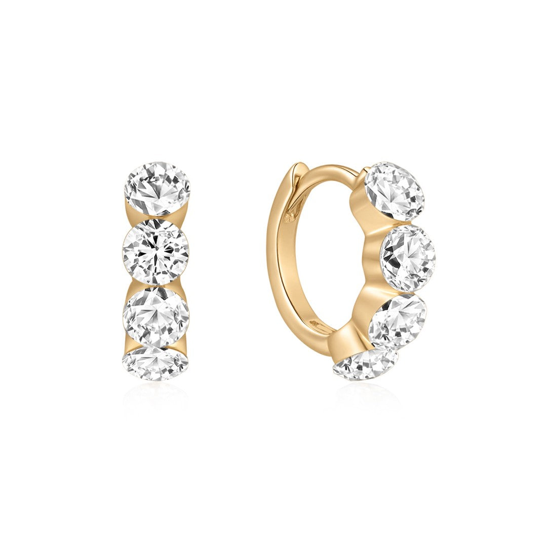 Invisible-Set Essential Lab-Grown Diamond Huggie Earrings