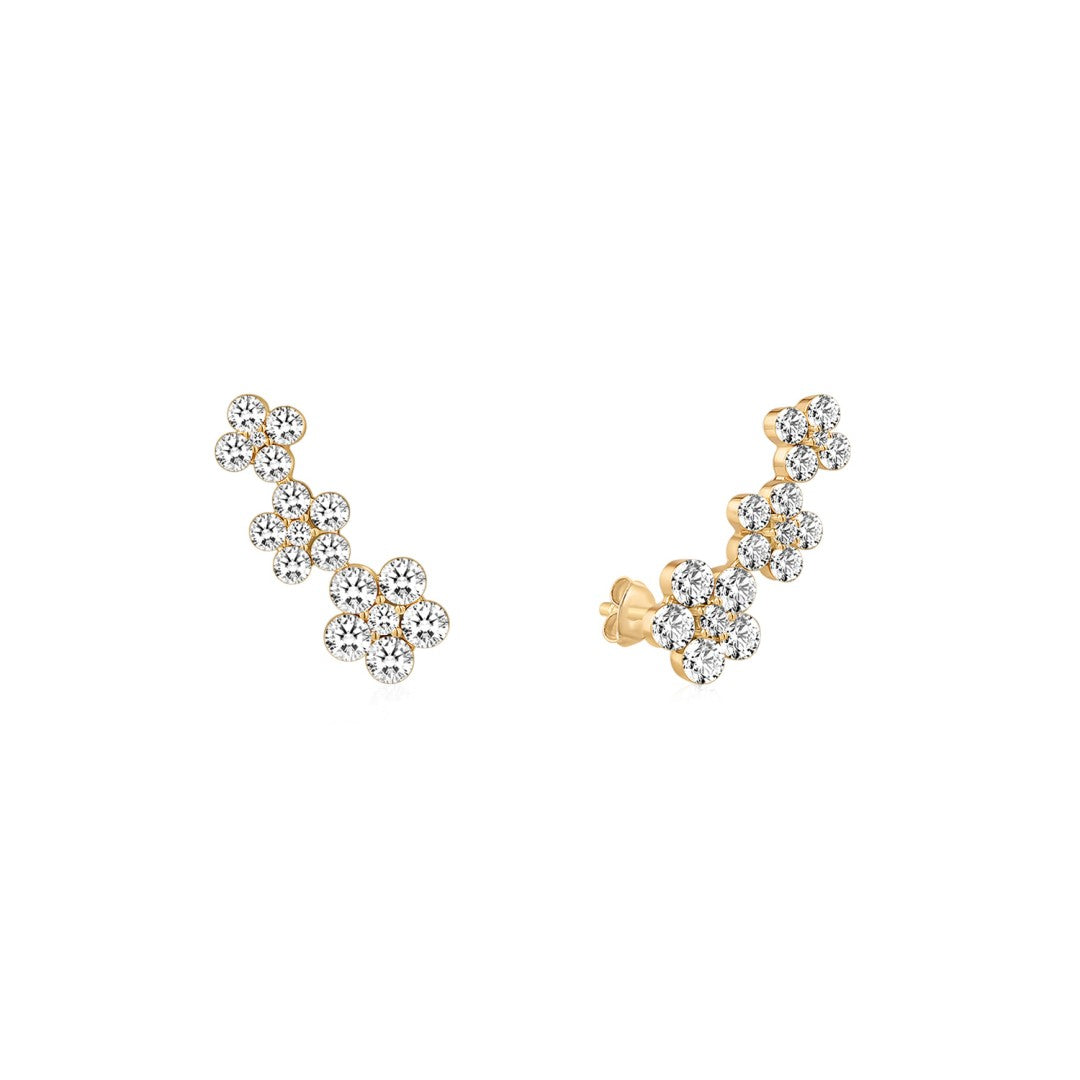 Lab-Grown Diamond Mosaic Cluster Earrings