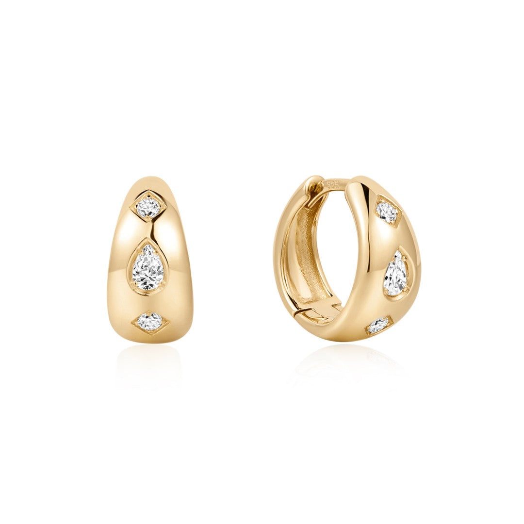 Lab-Grown Diamond Tapered Huggie Earrings