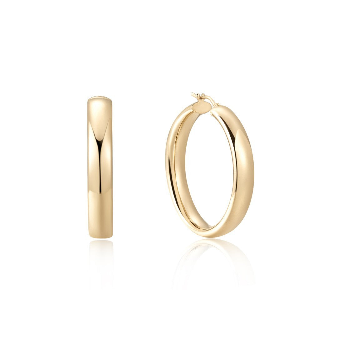 Bold Polished Gold Hoop Earrings