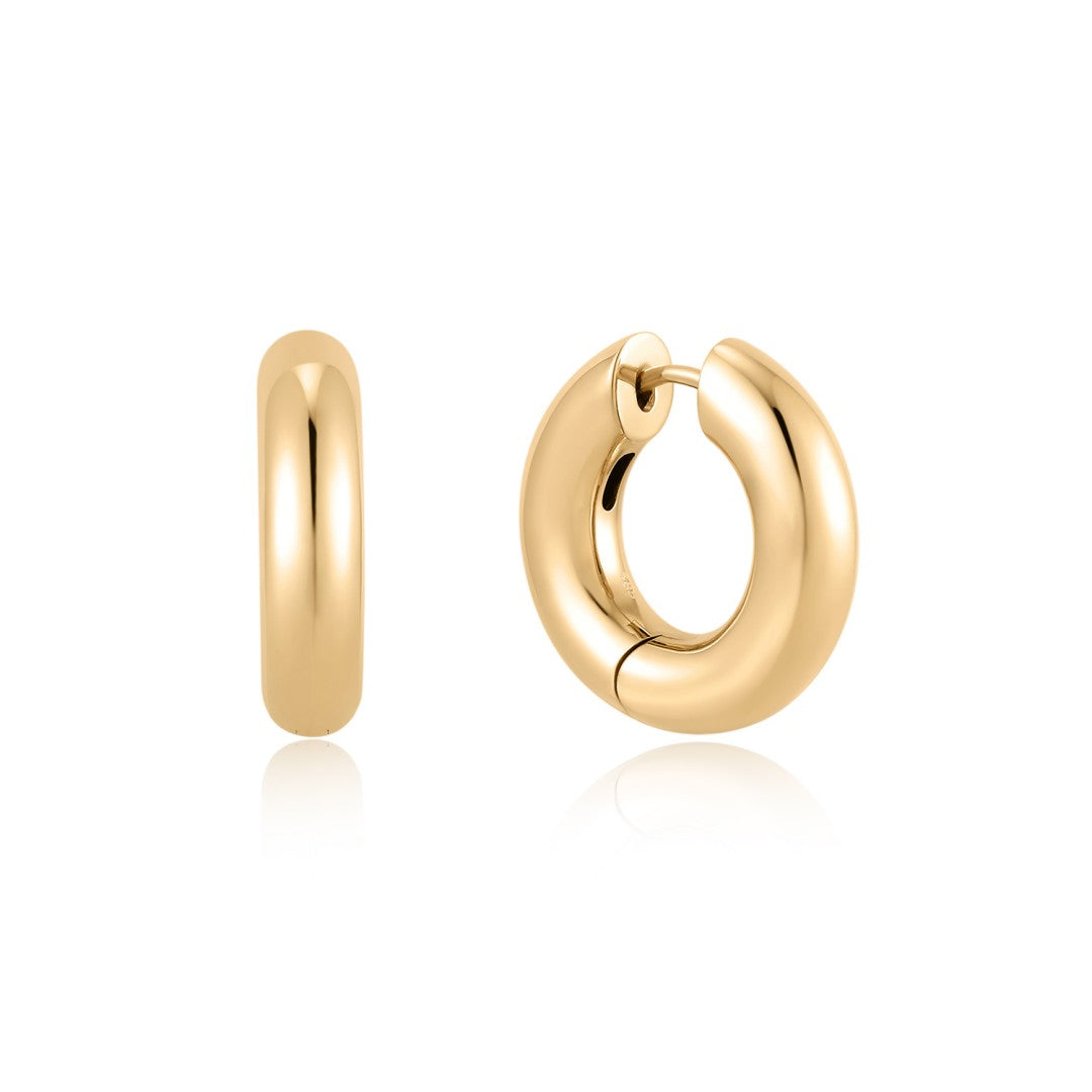 Modern Dome Huggie Hoop Earrings