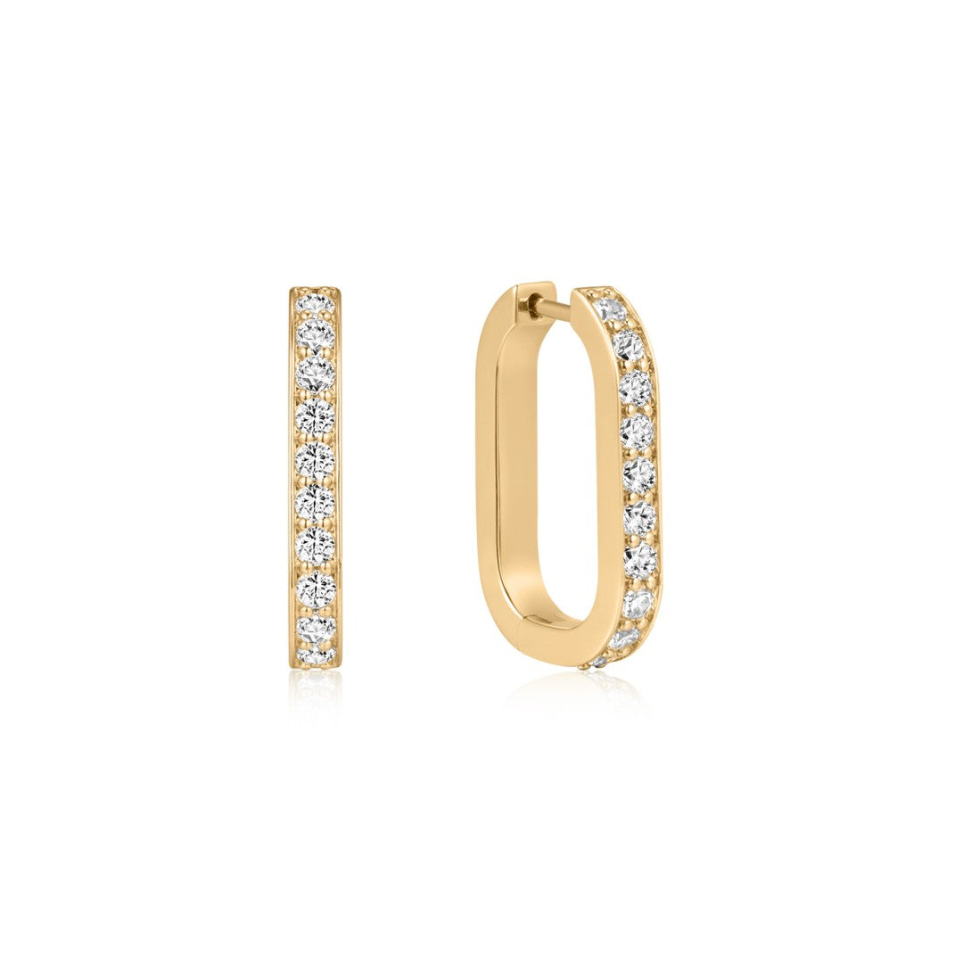 Lab-Grown Diamond Slim Pavé Huggie Earrings