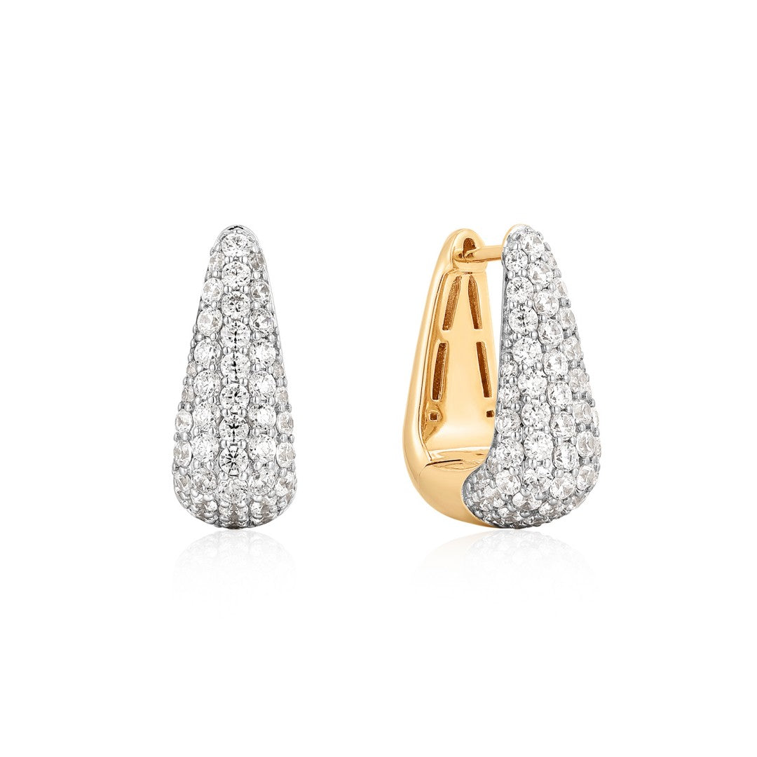 Lab-Grown Diamond Pavé Teardrop Hoop Earrings