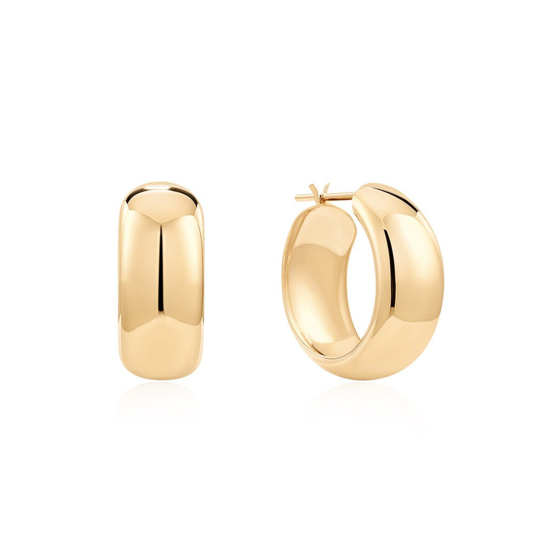 14K/18K Gold Chunky Rounded Hoop Earring
