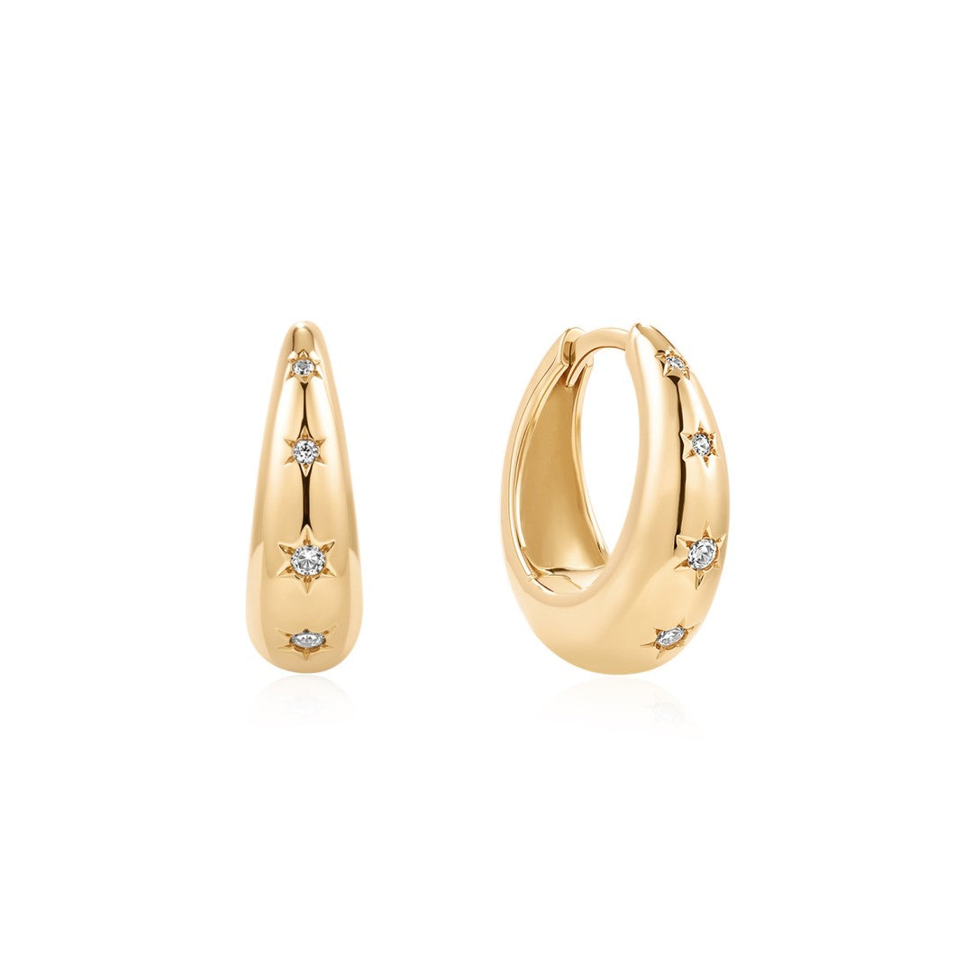 Diamond Teardrop Huggie Earrings