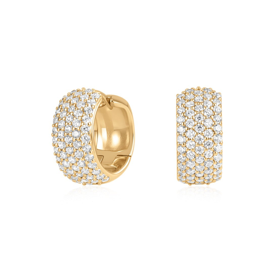 Pavé Dome Huggie Earrings