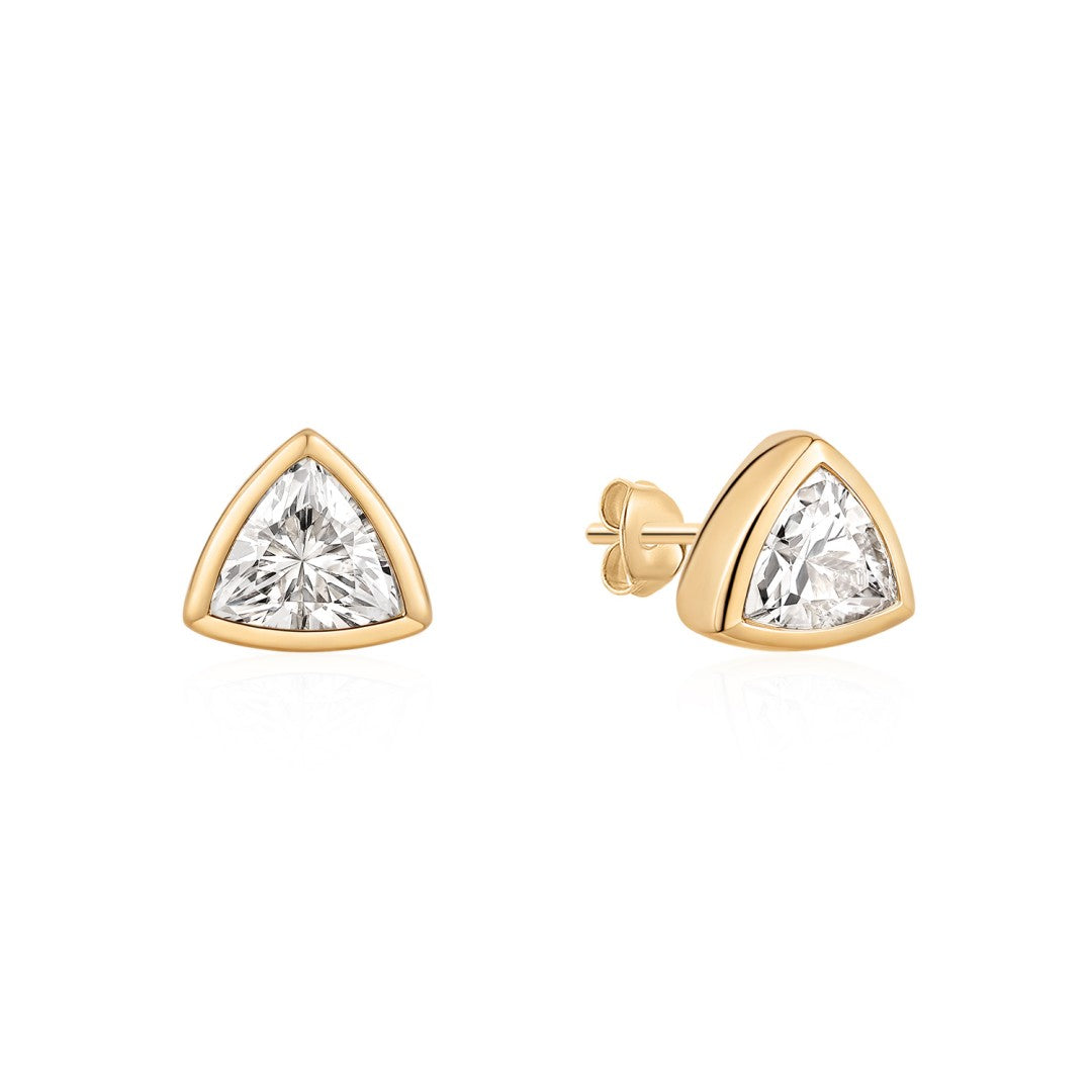 Trillion Lab-Grown Diamond Bezel Stud Earrings
