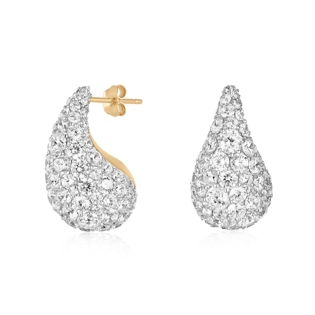 Teardrop Pavé Lab-Grown Diamond Stud Earrings
