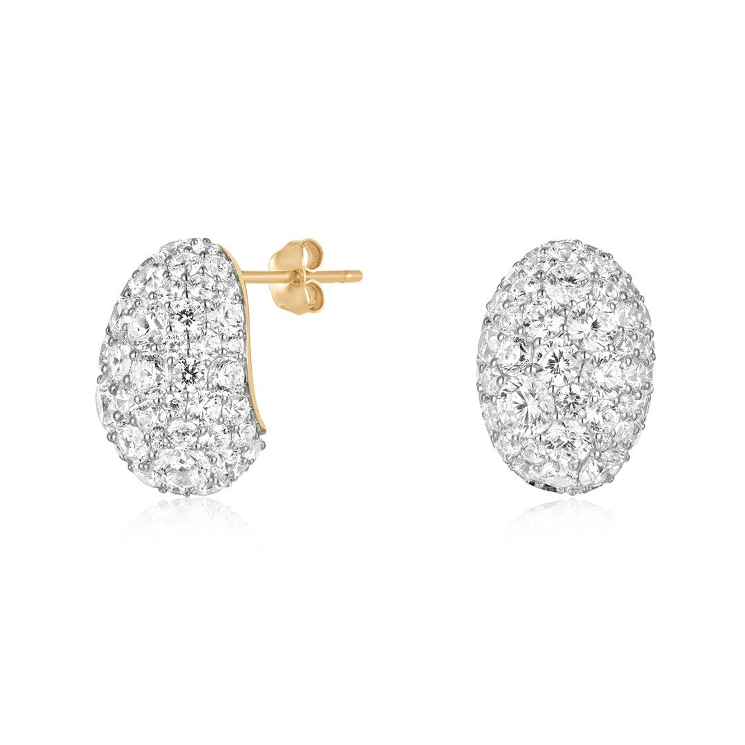 Oval Pavé Lab-Grown Diamond Stud Earrings