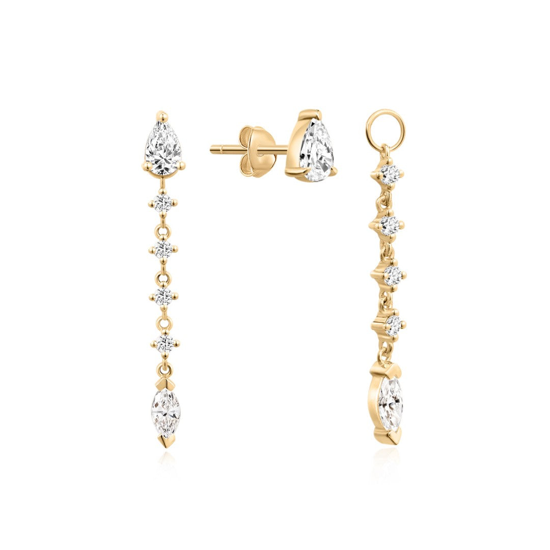 Lab-Grown Diamond Pear & Marquise Chain Jacket Earrings