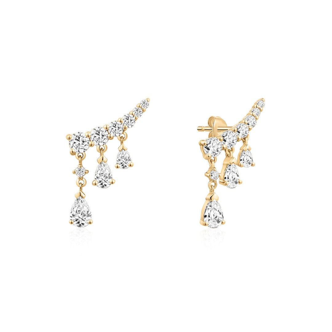Pear Lab-Grown Diamond Fringe Drop Earrings
