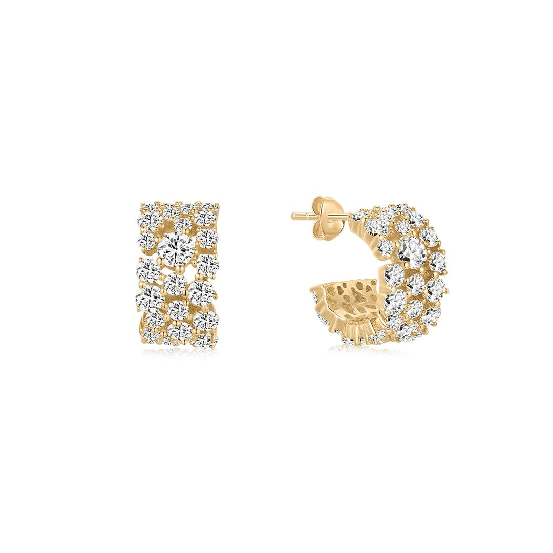Organic Pavé Cluster Earrings