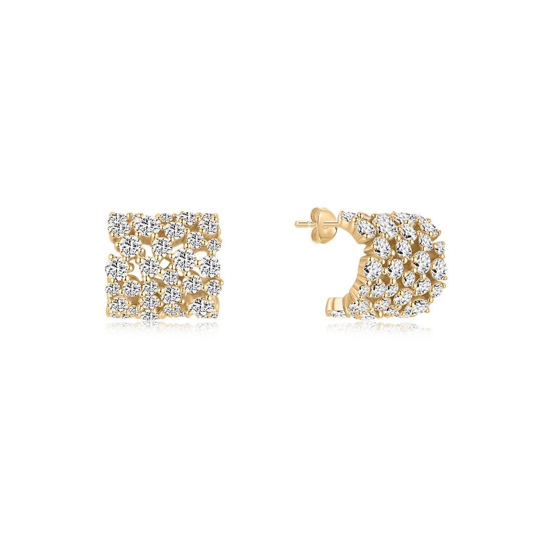 Lab-Grown Diamond Pavé Dome Stud Earrings