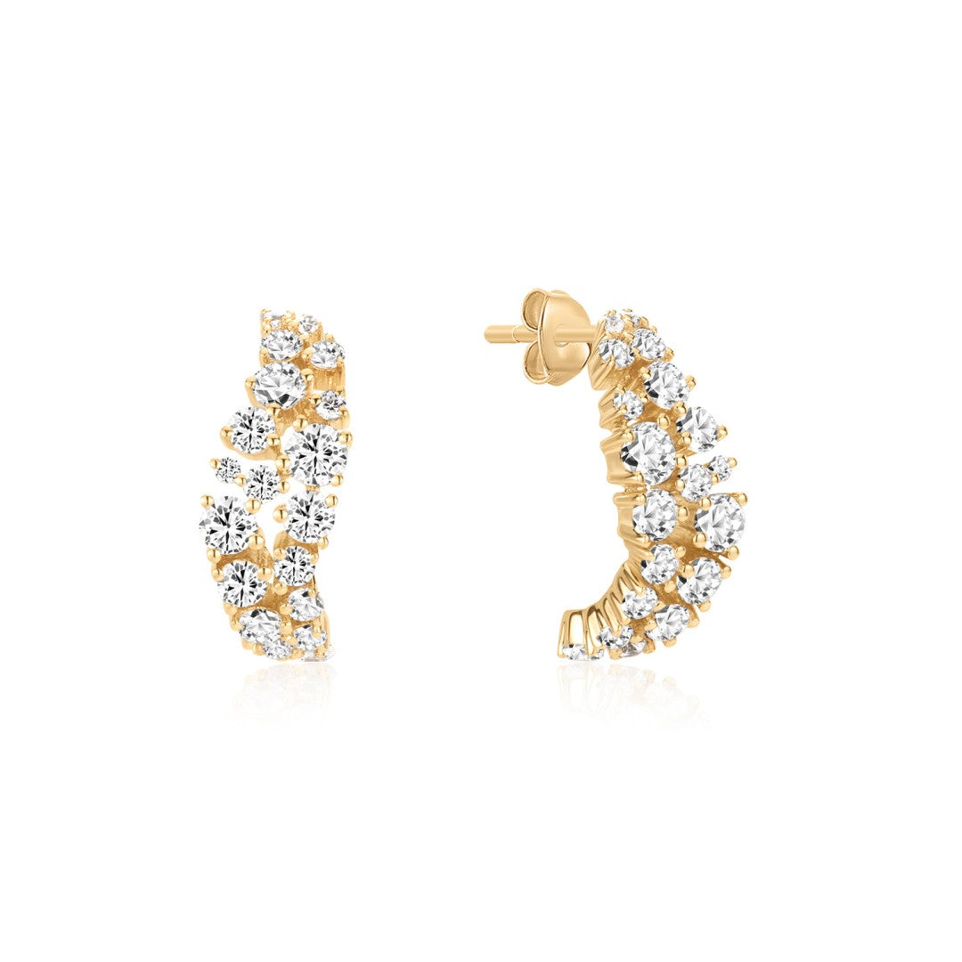 Lab-Grown Diamond Graduated Micro-Cluster Earrings