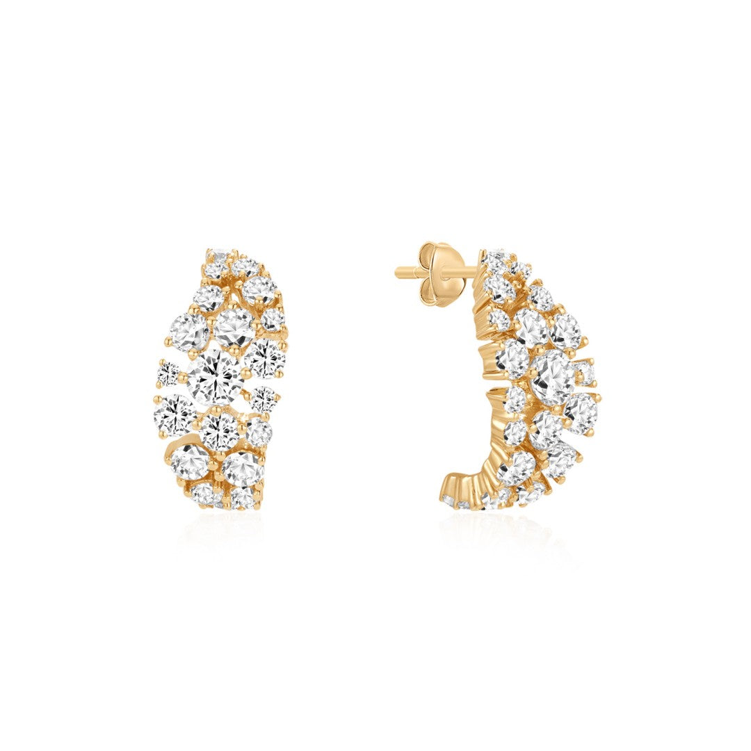 Lab-Grown Diamond Graduated Cluster Earrings