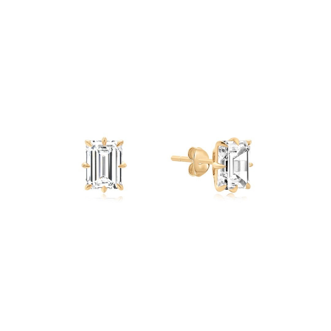 Lab-Grown Diamond Emerald-Cut Stud Earrings