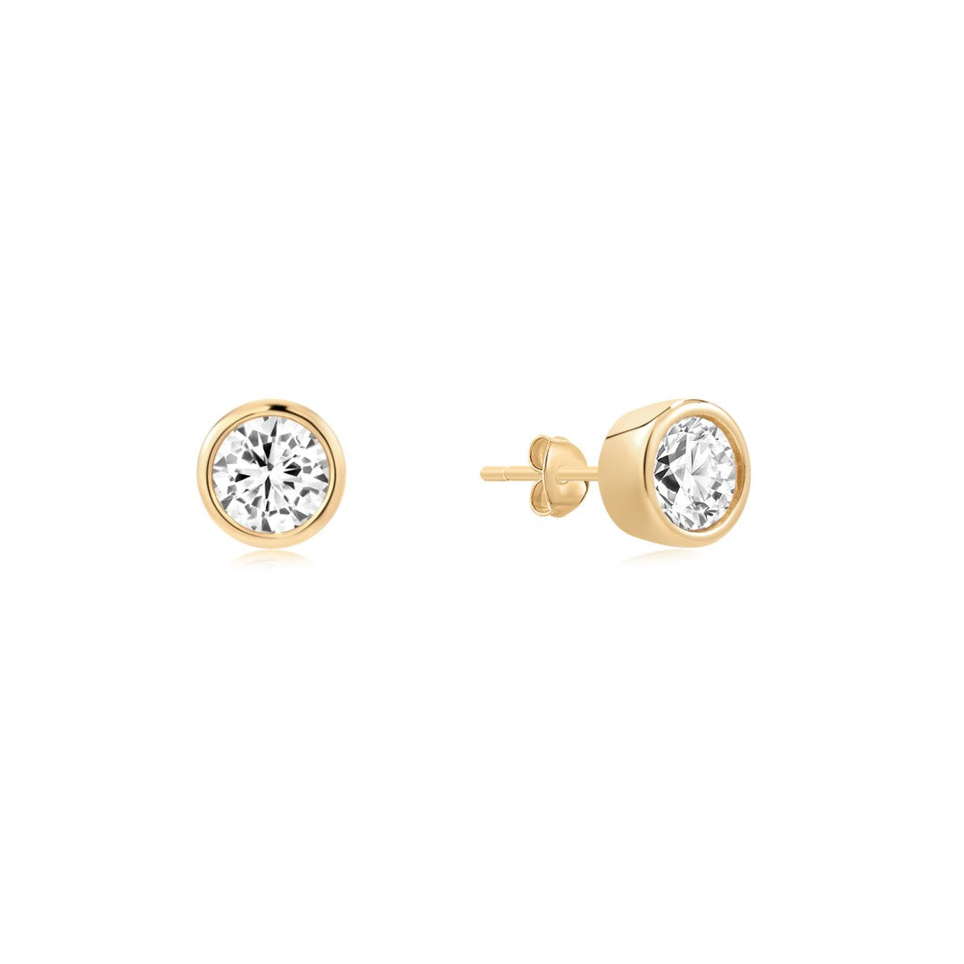 1 ct Lab-Grown Diamond Bezel-Set Stud Earrings