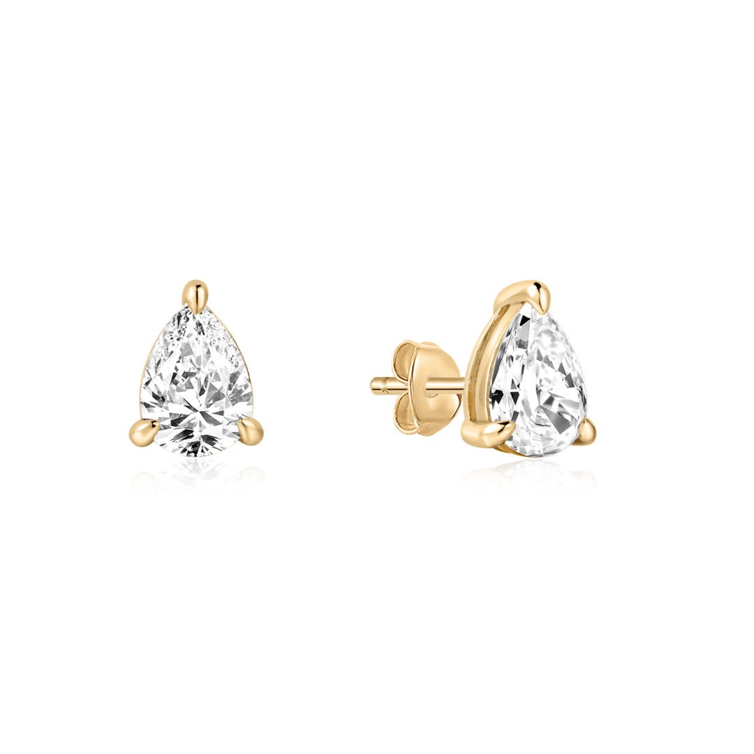 Classic Claw Pear Lab Diamond Studs