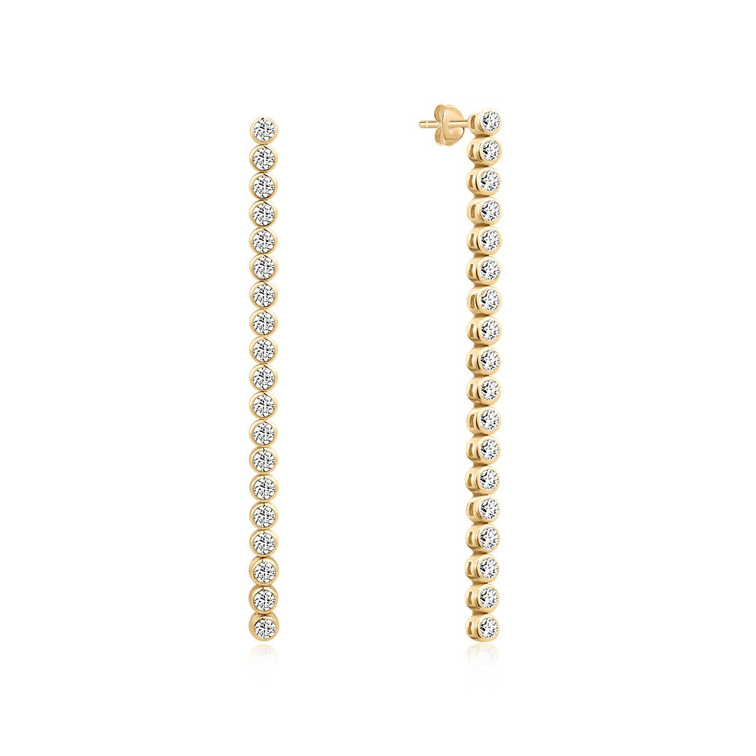 Lab-Grown Diamond Bezel Bar Drop Earrings