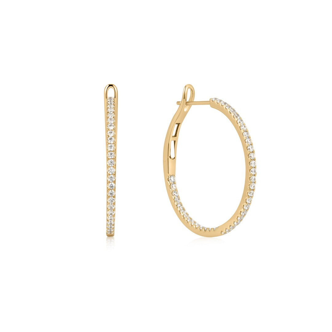 Lab-Grown Diamond Slim Pavé Hoop Earrings