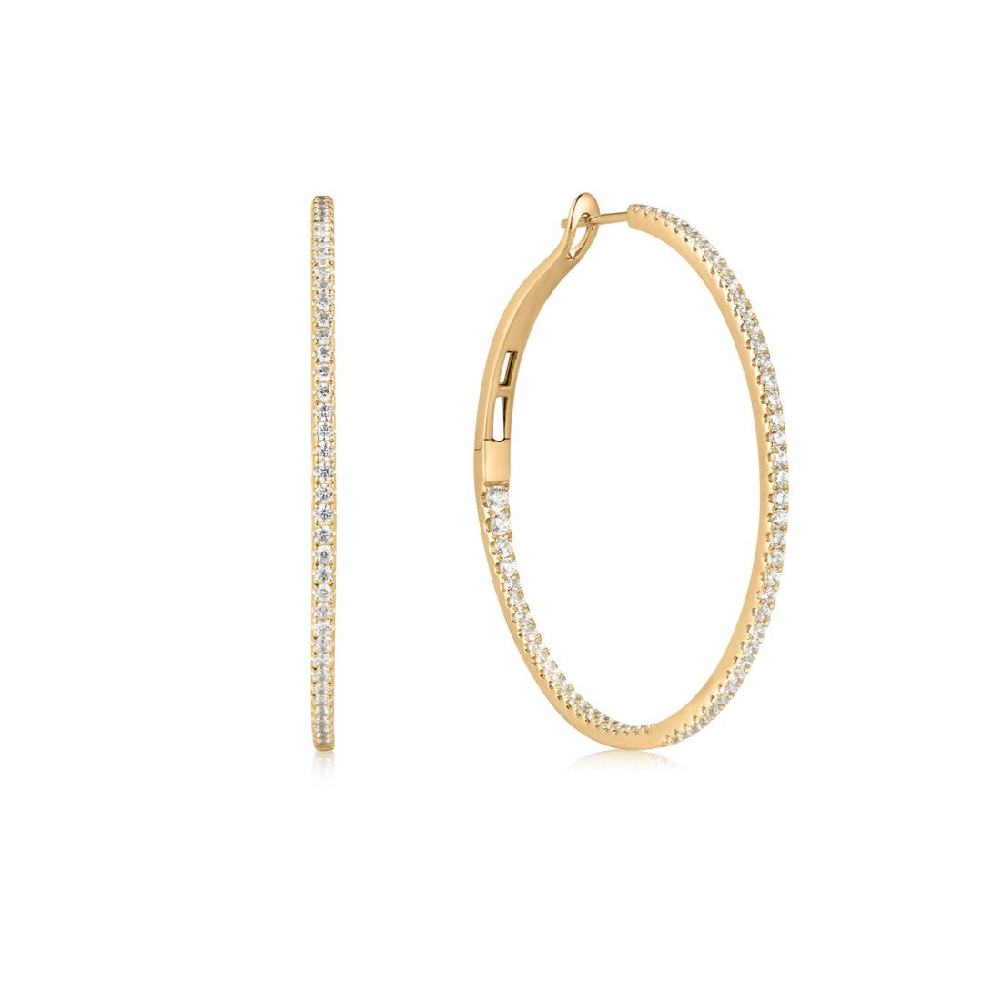 Lab-Grown Diamond Classic Hoop Earring(Large)