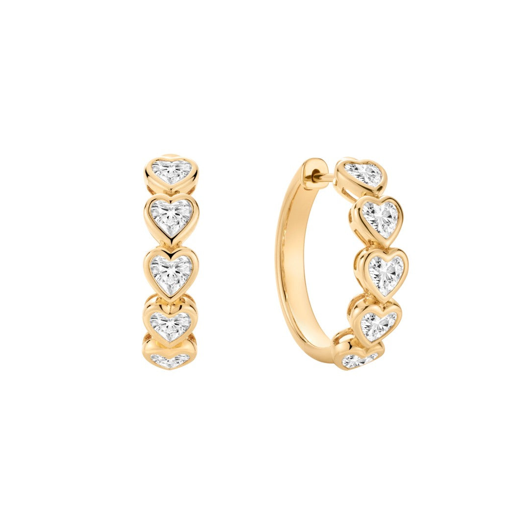 Lab-Grown Diamond Heart Hoop Earrings