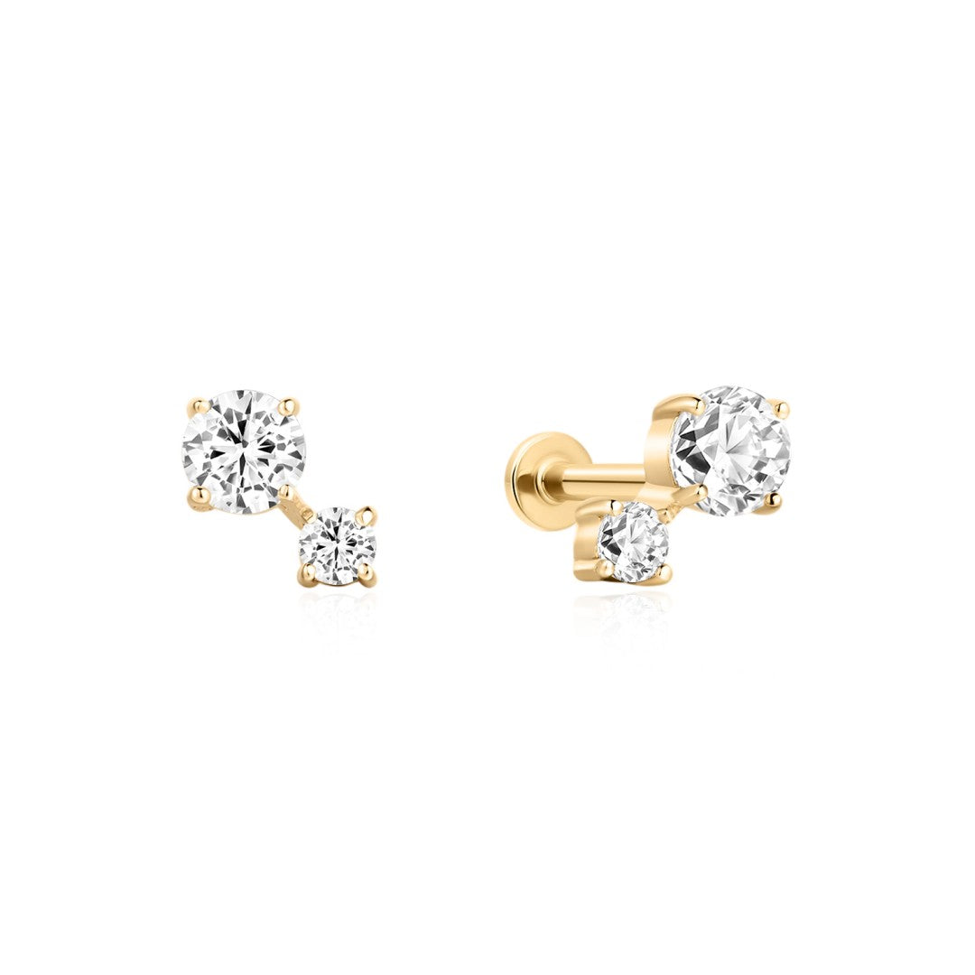 Lab-Grown Diamond Two-Stone Graduated Stud
