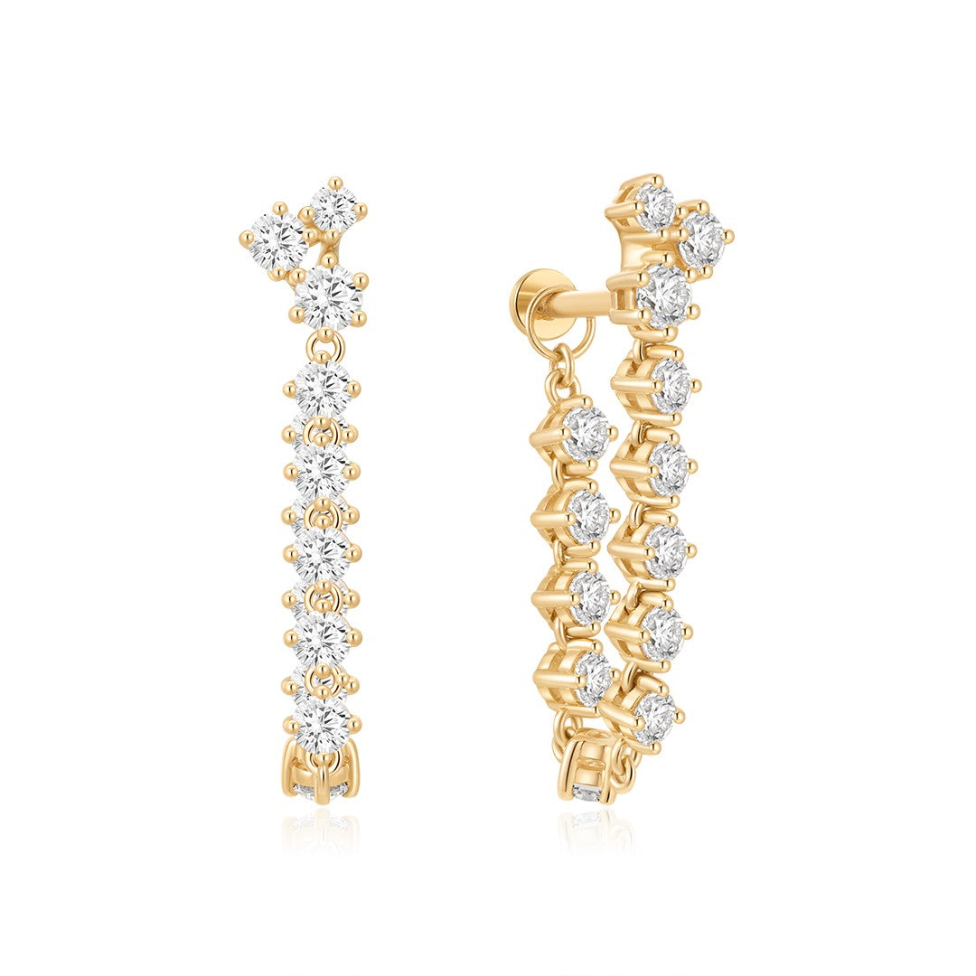 Lab-Grown Diamond Fringe Flat Back Piercing Stud