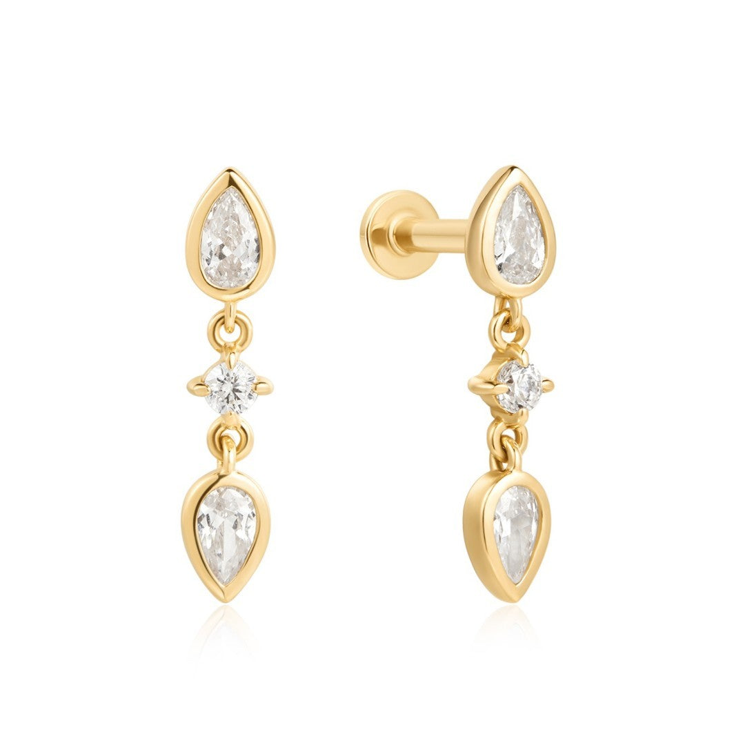 Lab-Grown Diamond Double Pear Drop Stud