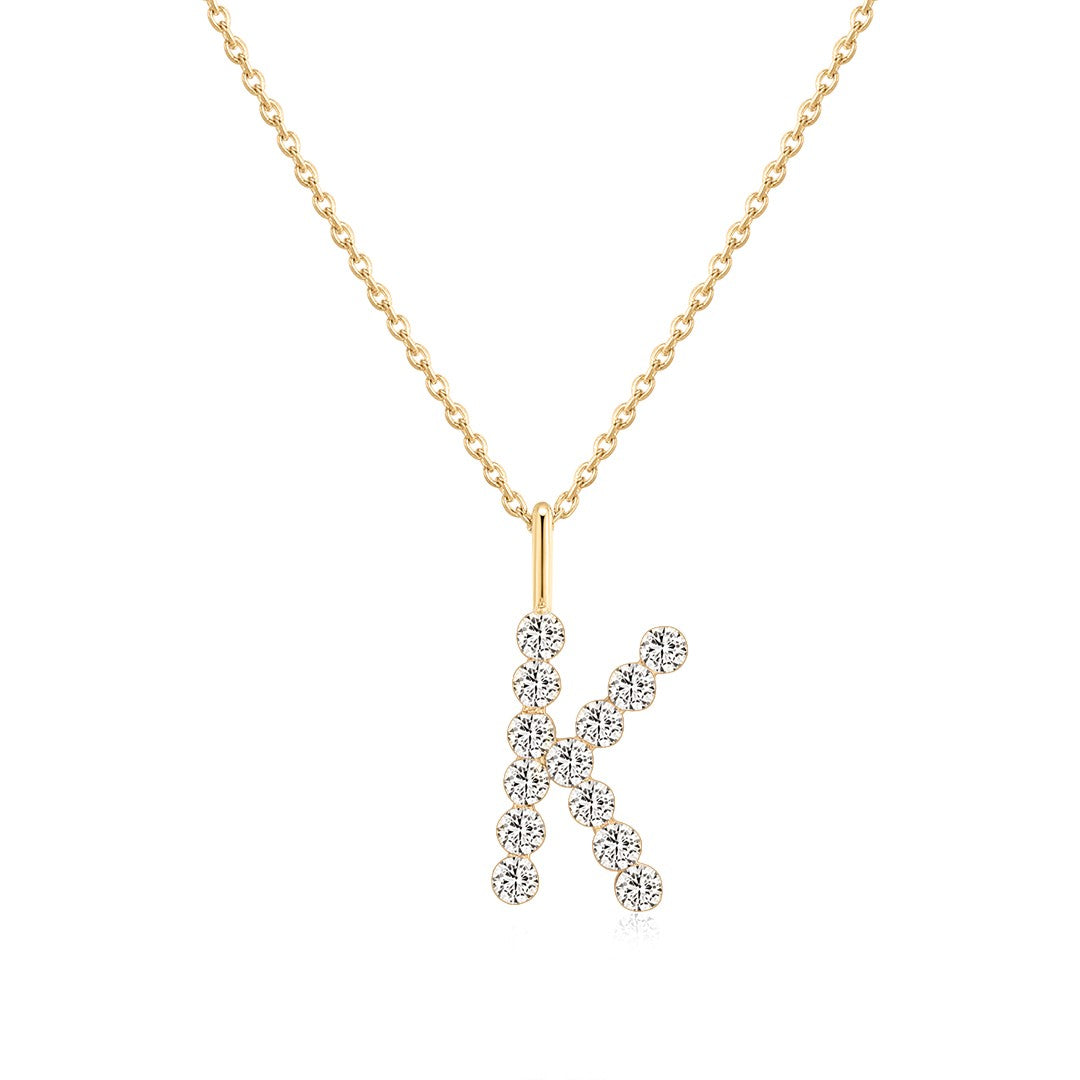 Invisible-Set Lab-Grown Diamond Letter Pendant Necklace