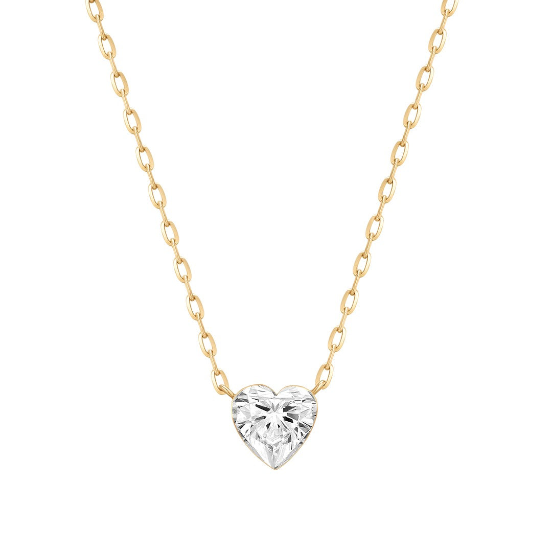 Heart-Shaped Lab-Grown Diamond Pendant Necklace