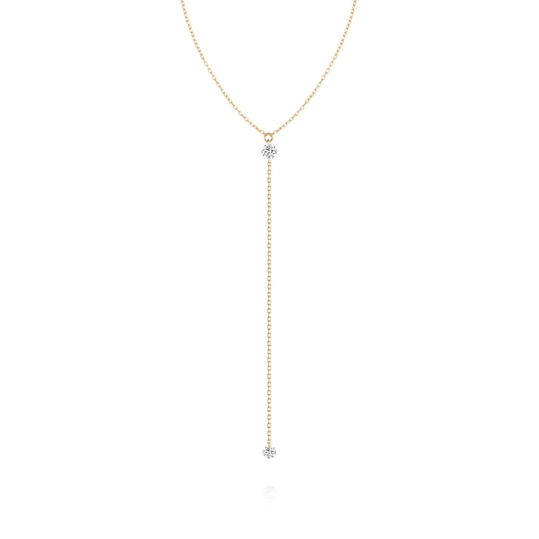 Round Lab-Grown Diamond Lariat Necklace