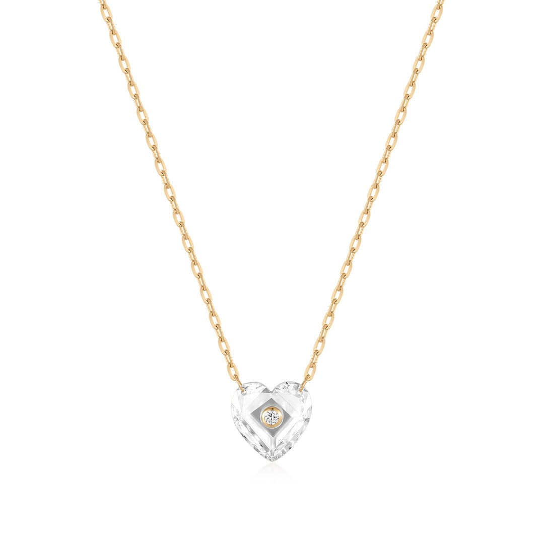 Heart Floating Lab-Grown Diamond Slice Necklace